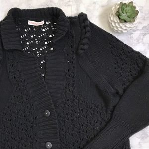 Rebecca Taylor Navy Merino Wool Chunky Cardigan